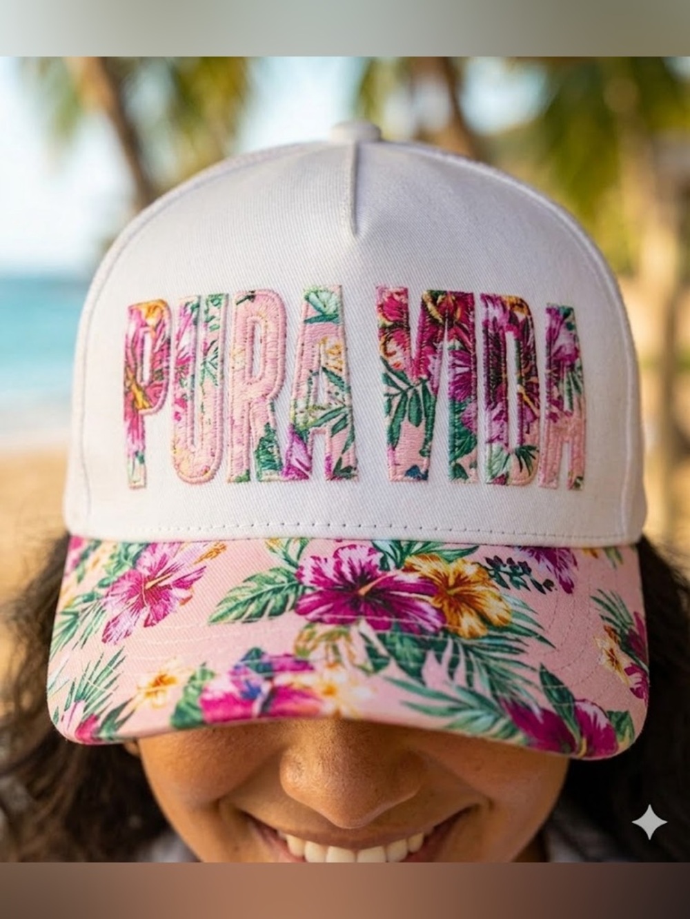 Pura Vita Tropical Floral Trucker Hat